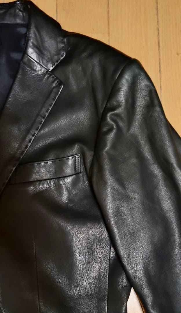 ジャンクストーキョー JUNKS 鹿革テーラードジャケット ディアスキン 黒 L