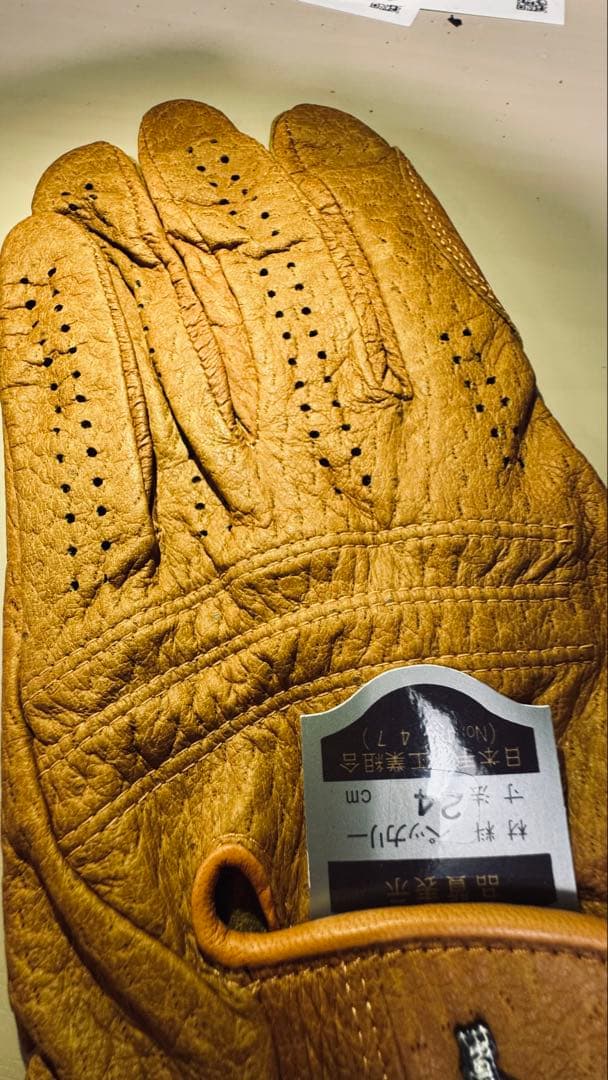 革手袋の最高峰　ペッカリー皮革のゴルフグローブ　24cm 2枚　レア品