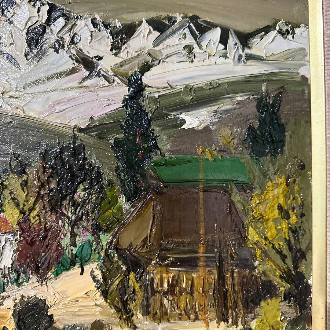 作家作品　若林茂佳　晩秋の信濃路　肉筆　油彩　絵画　価値あり　真作保証