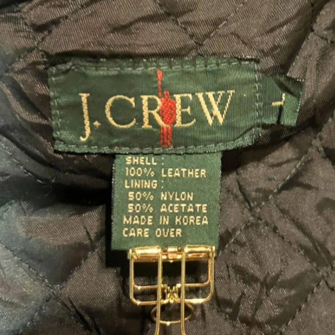 90s J.CREW 巨人タグ レザージャケット シングル 内キルティング