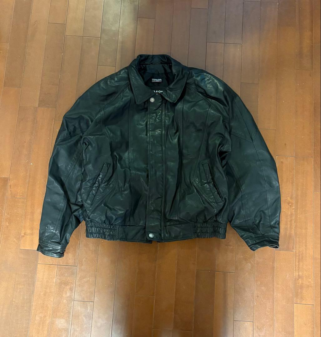 WILSONS レザージャケット シングル ブラック XL Thinsulate