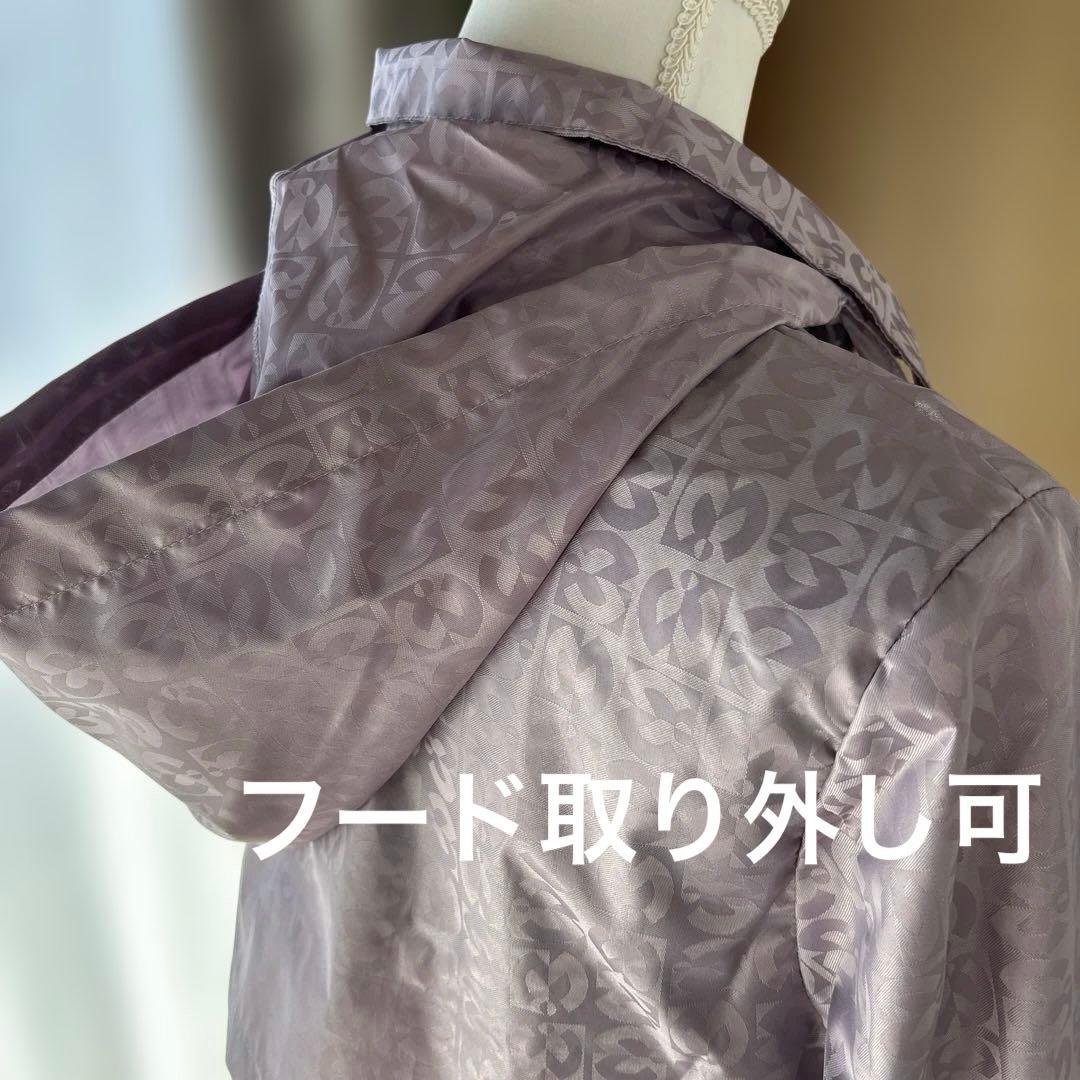 mira schon ミラショーン レインコートパープル　ブランド総柄新品タグ付