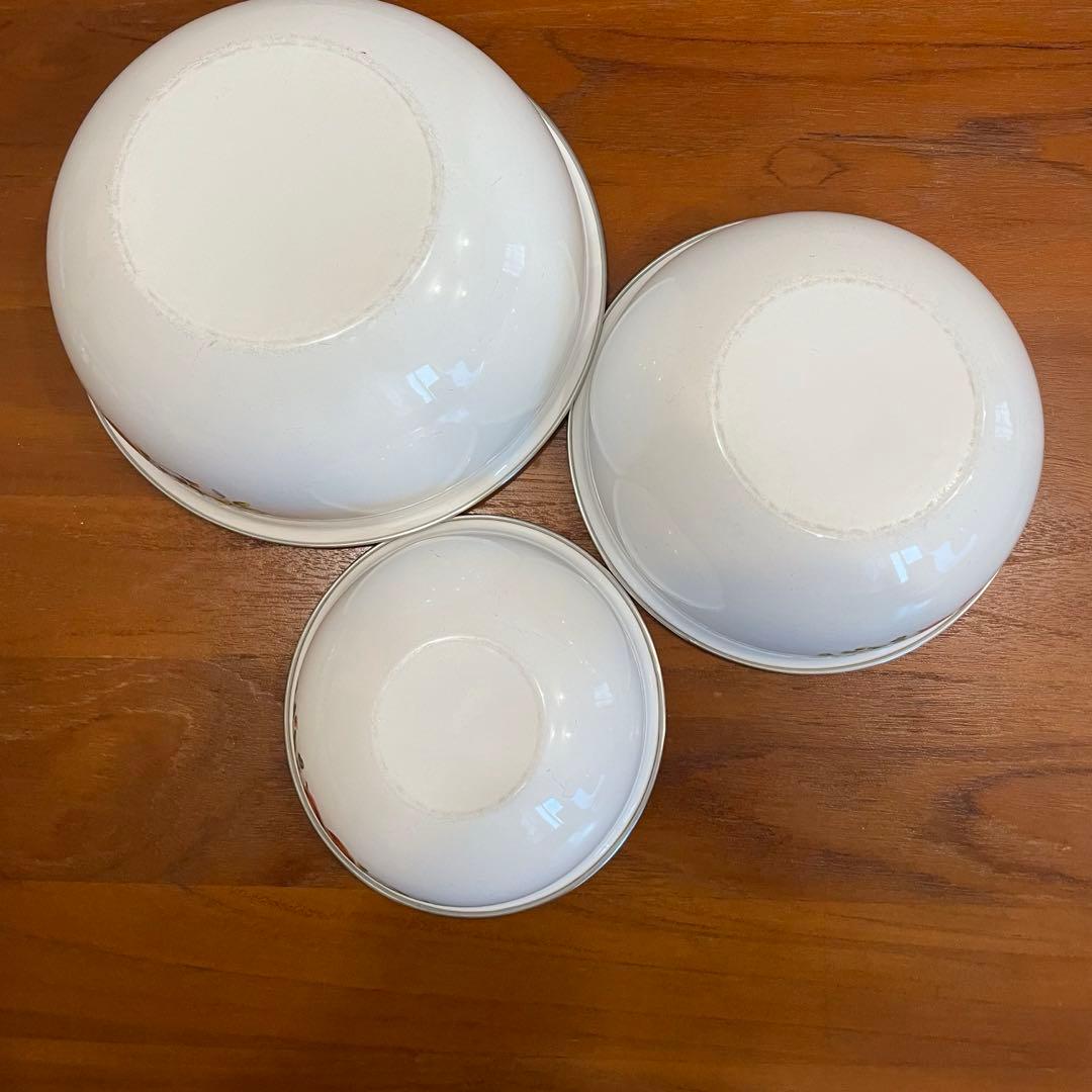 ボール　3点セット　レトロ　昭和　果物　ボウル　花柄