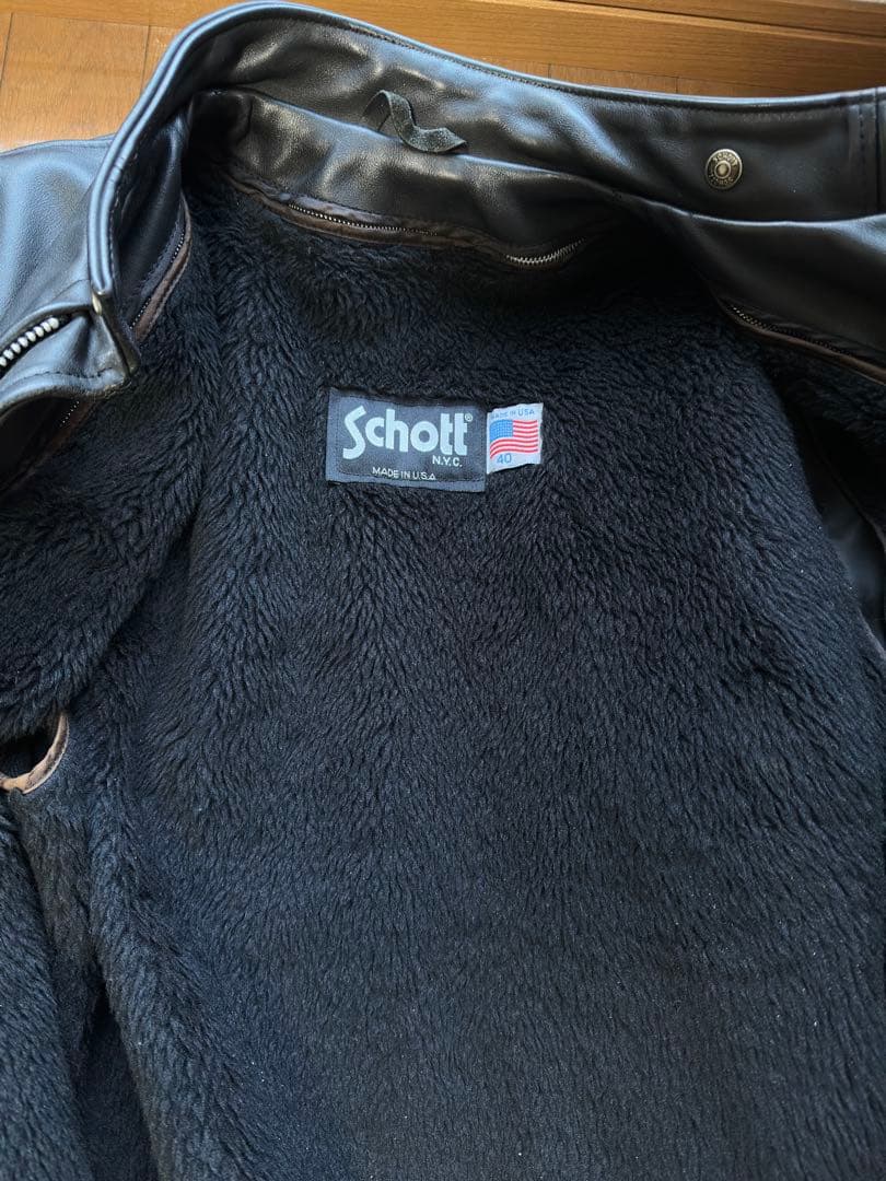 Schott ショット 641 シングルライダース ブラック 40