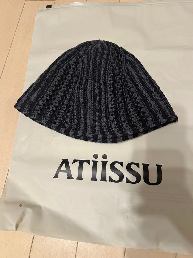 【momo着用】atiissu ATiiSSU 黒 グレー ビーニー