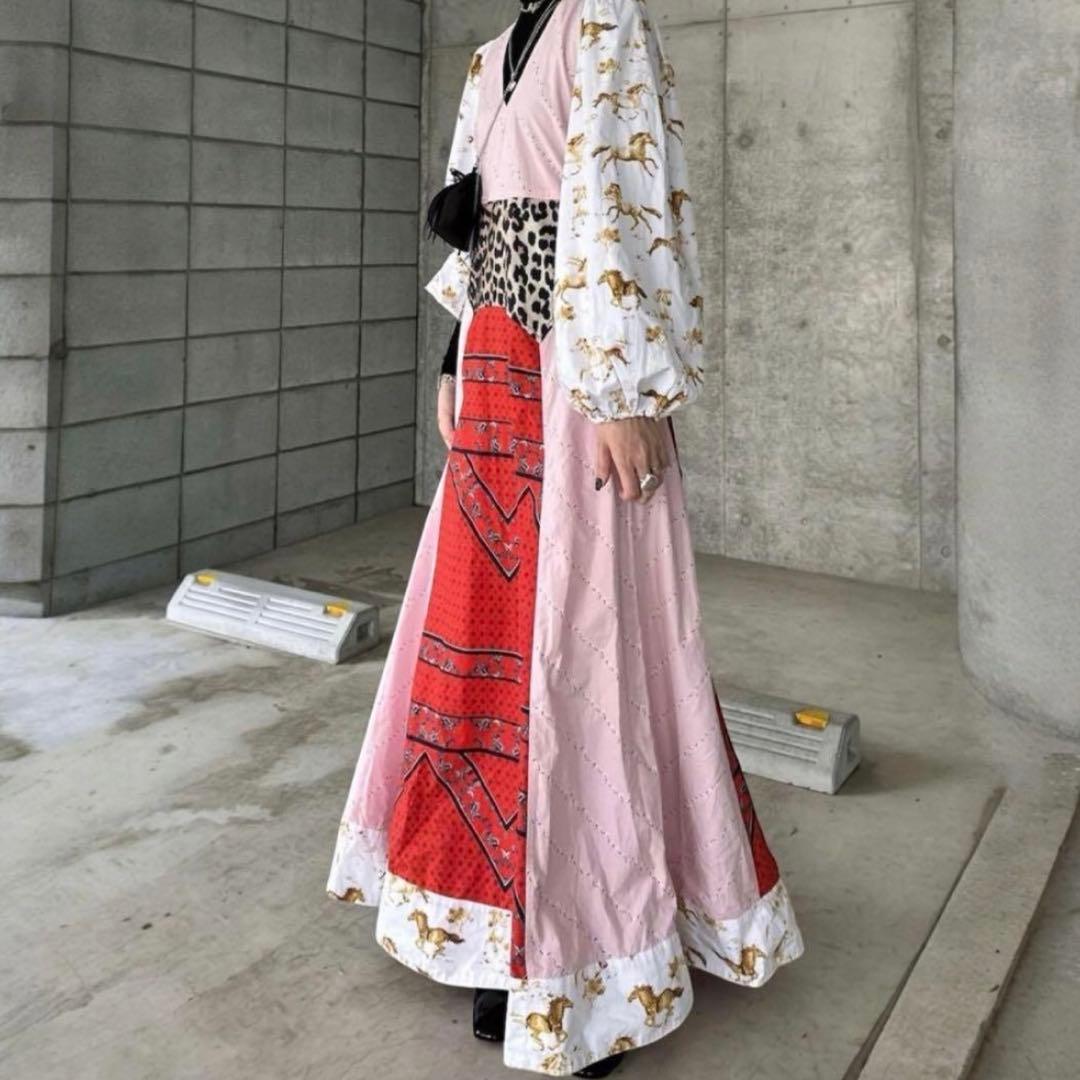 希少☆タグ付き GANNI ガニー パッチワーク 馬 レオパード ワンピース