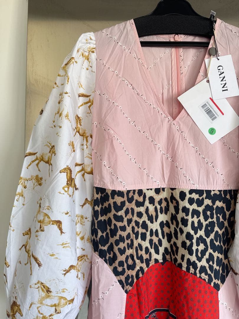 希少☆タグ付き GANNI ガニー パッチワーク 馬 レオパード ワンピース