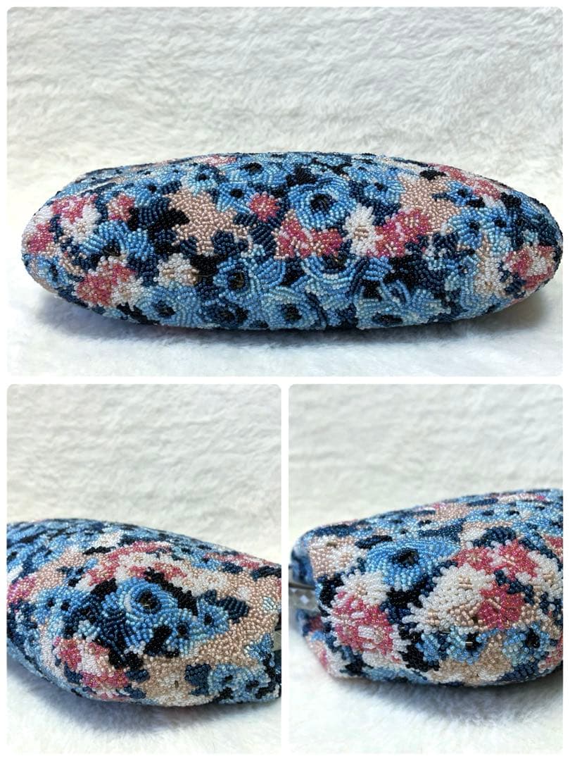 【美品】豪華　ビーズバッグ　和装バッグ　洋装バッグ　総ビーズ　花柄　大正ロマン