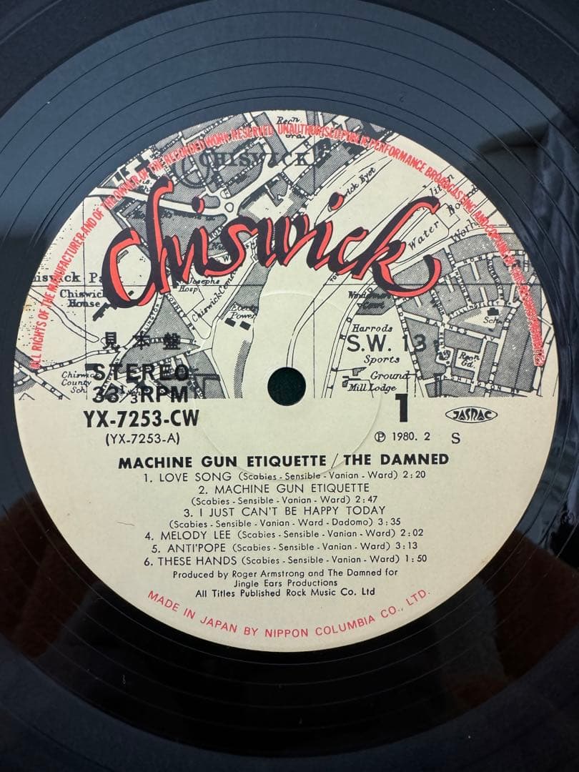 国内盤　original THE DAMNED レコード　見本盤　美品