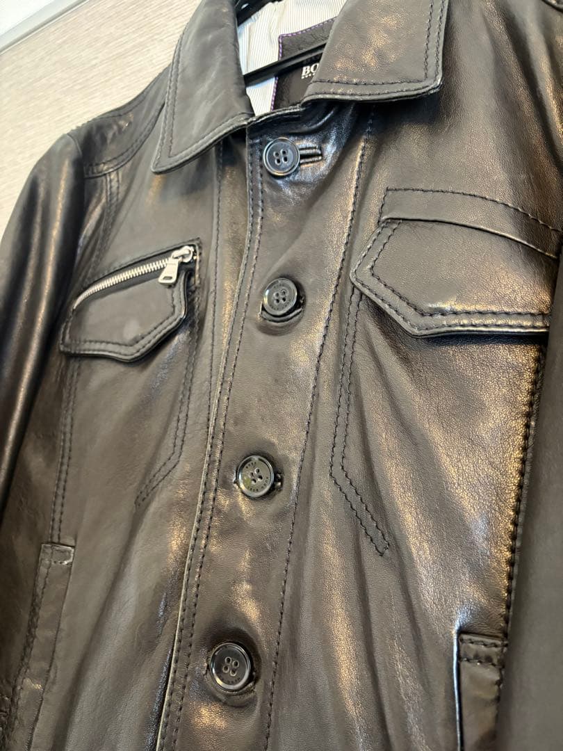 BOSSライダース　レザー　ジャケット ボス