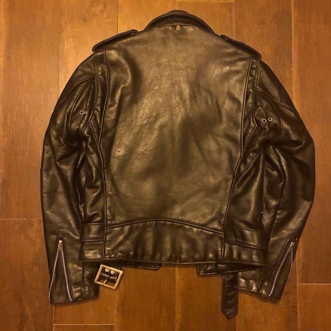 80s us vintage レザーダブルライダースジャケット 古着 34
