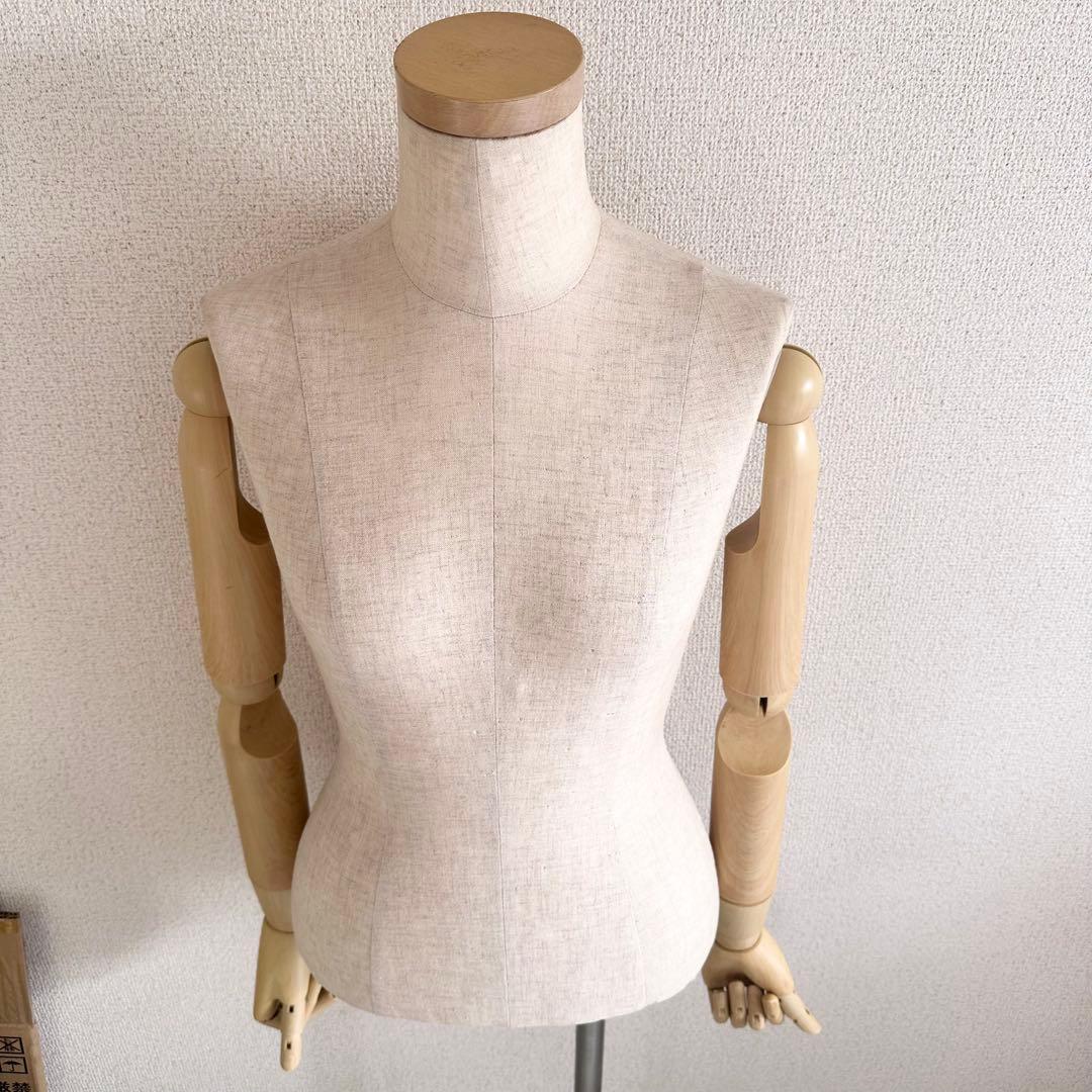 トルソー レディース マネキン 可動アーム付き 木製腕 服飾用 ボディ 腕付き