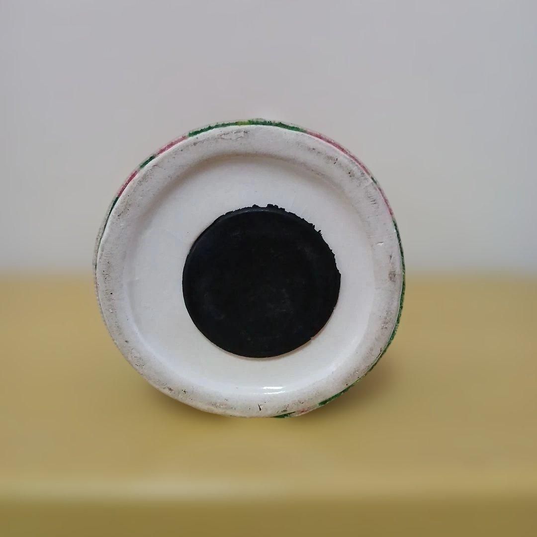 昭和レトロ　イヌ　花柄　麦わら帽子　陶器　貯金箱　置物　大