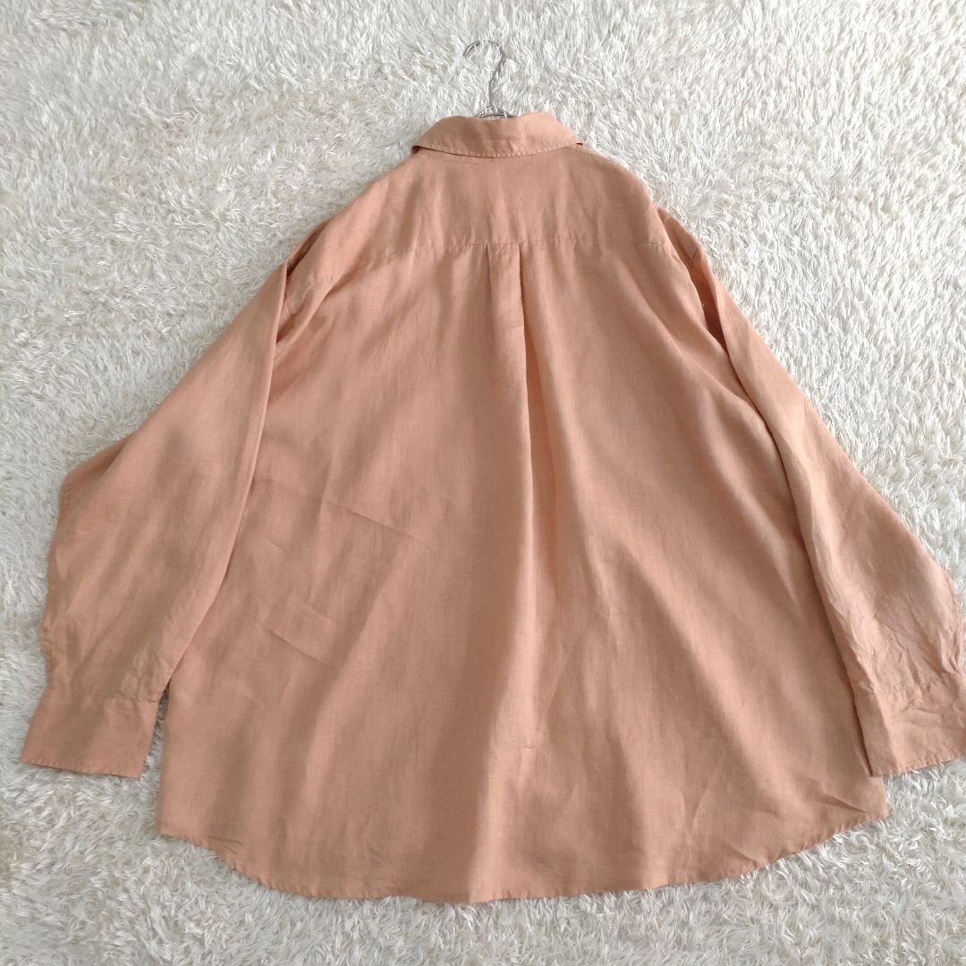 GALERIE VIE　大きいサイズレギュラーカラータックフレアリネンブラウス