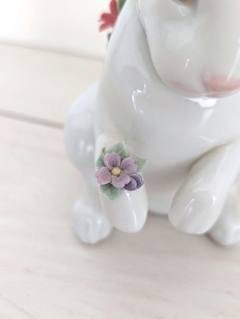 LLADRO リヤドロ 花飾りの白うさぎ フィギュリン/置物/インテリア