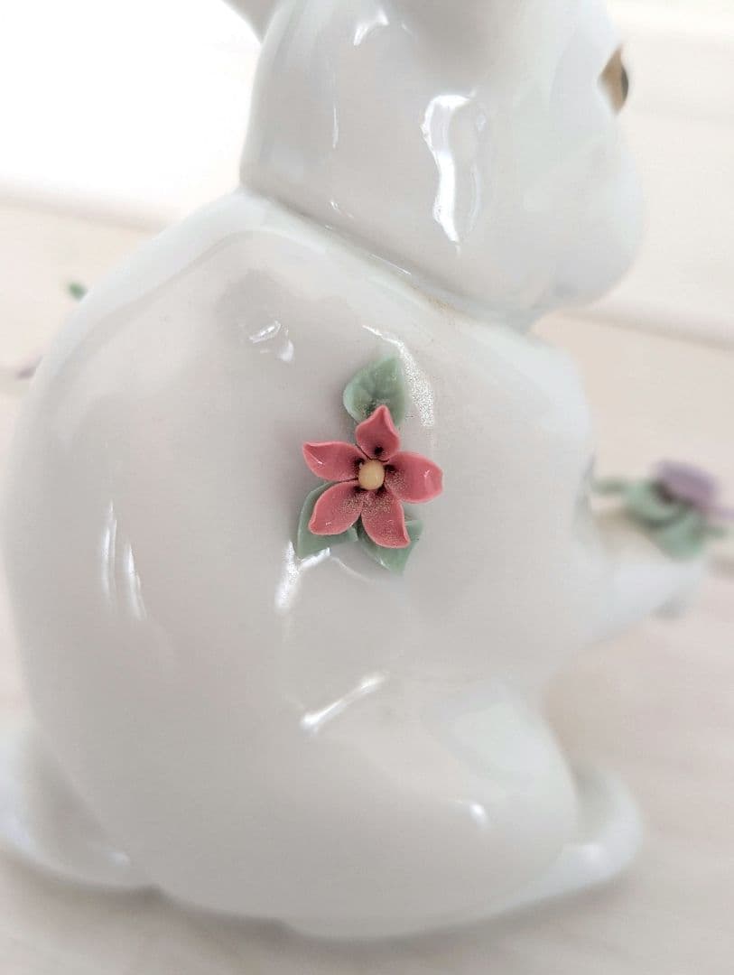 LLADRO リヤドロ 花飾りの白うさぎ フィギュリン/置物/インテリア