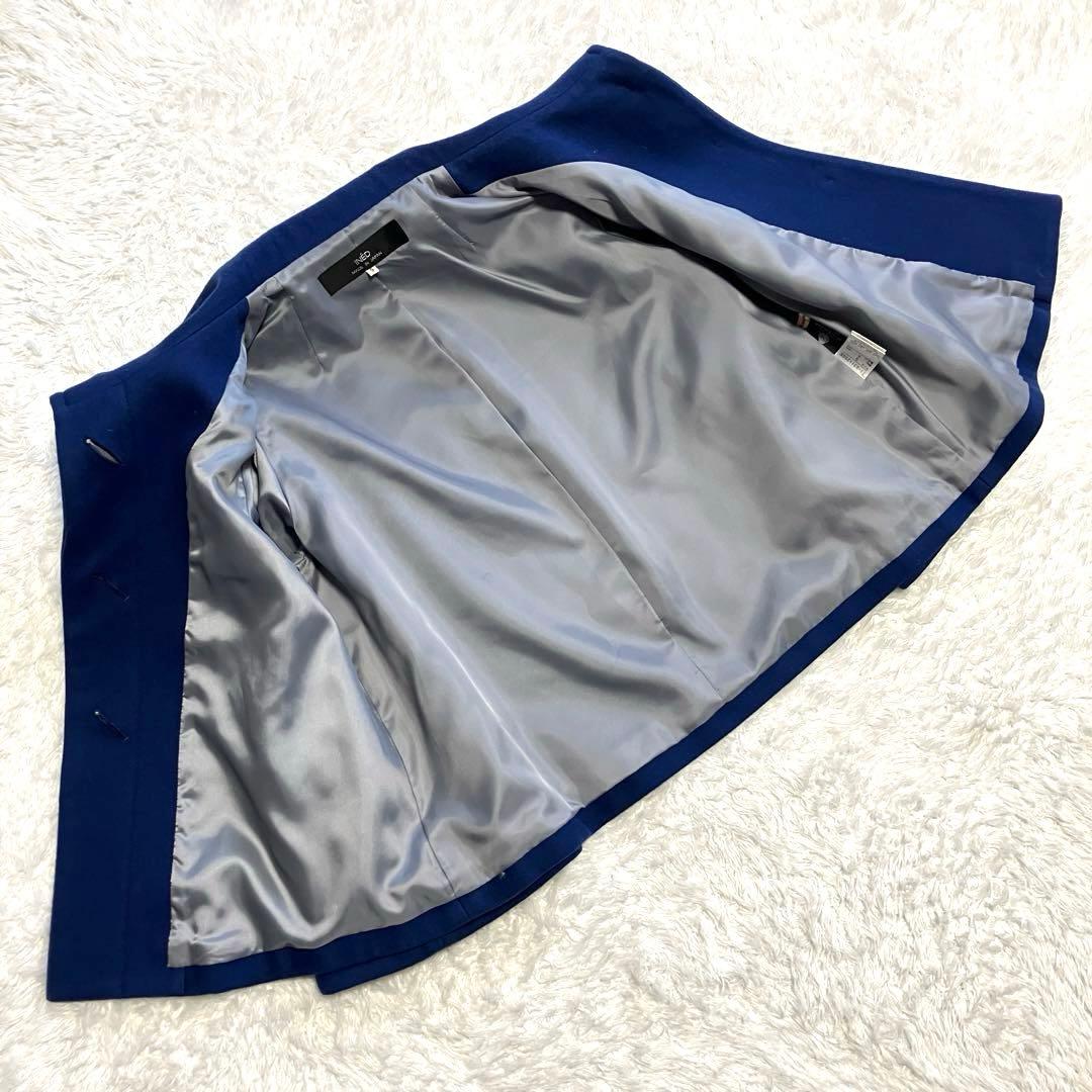 【美品】INED ウールケープコート　ロイヤルブルー　短丈　Y2K