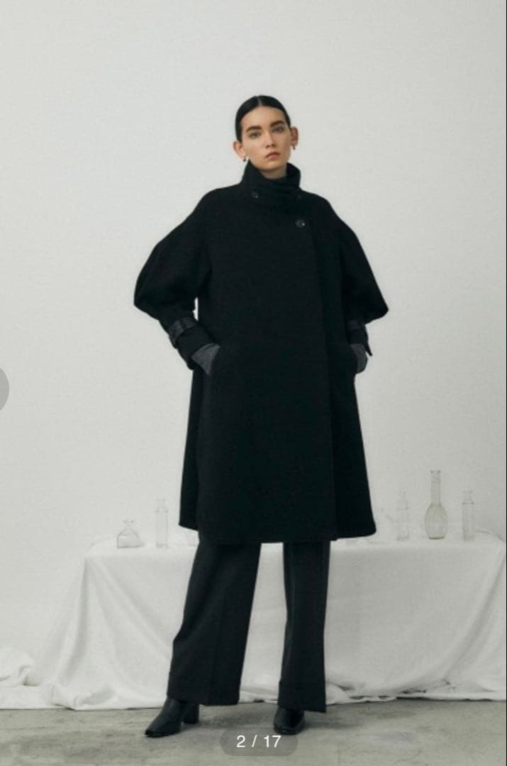 【RIM.ARK】Cashmere blend poncho CT