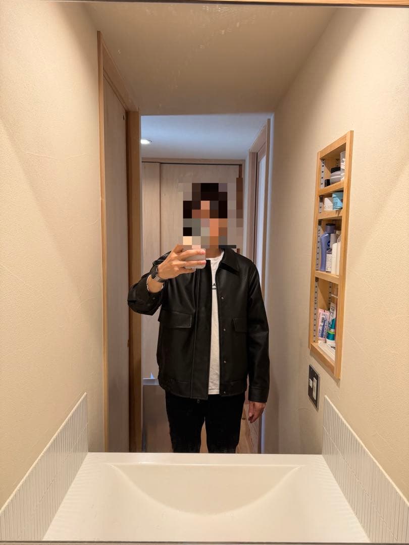 ウール UNITED TOKYO ブラックレザージャケット L
