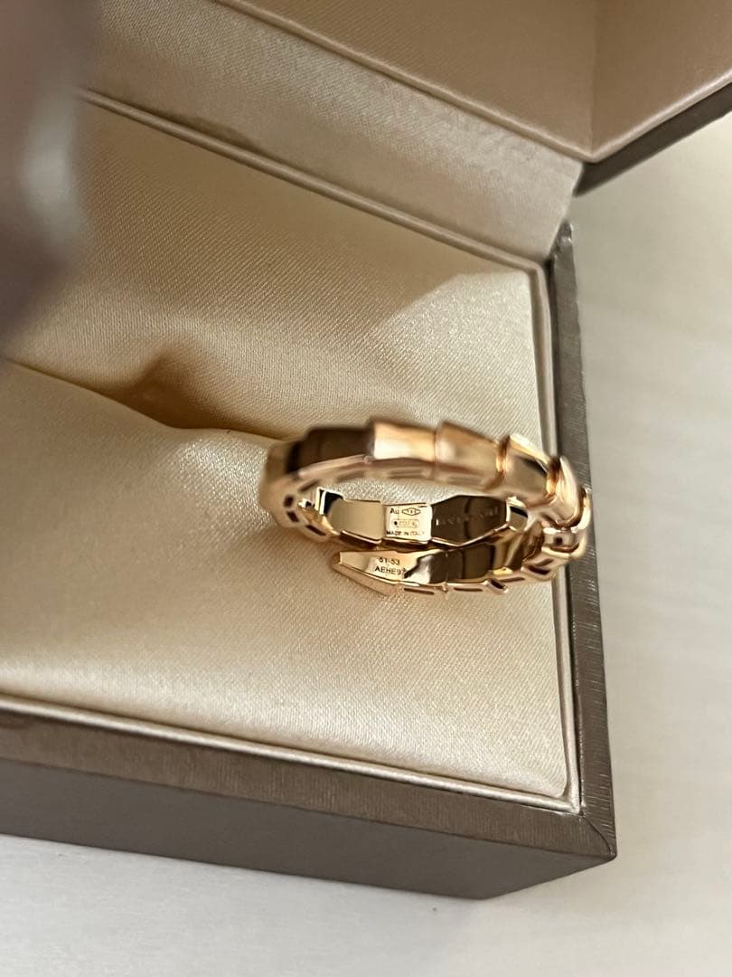 美品 BVLGARI セルペンティ PG リング Mサイズ51-53 ダイヤ