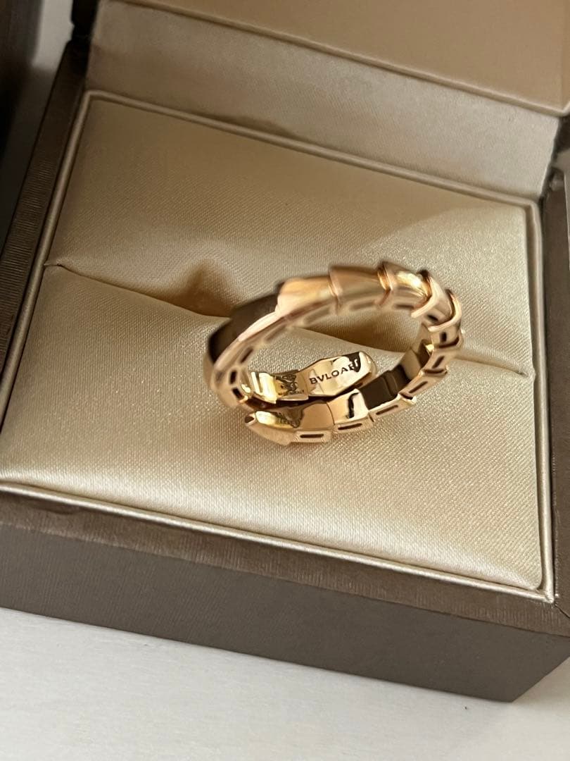 美品 BVLGARI セルペンティ PG リング Mサイズ51-53 ダイヤ