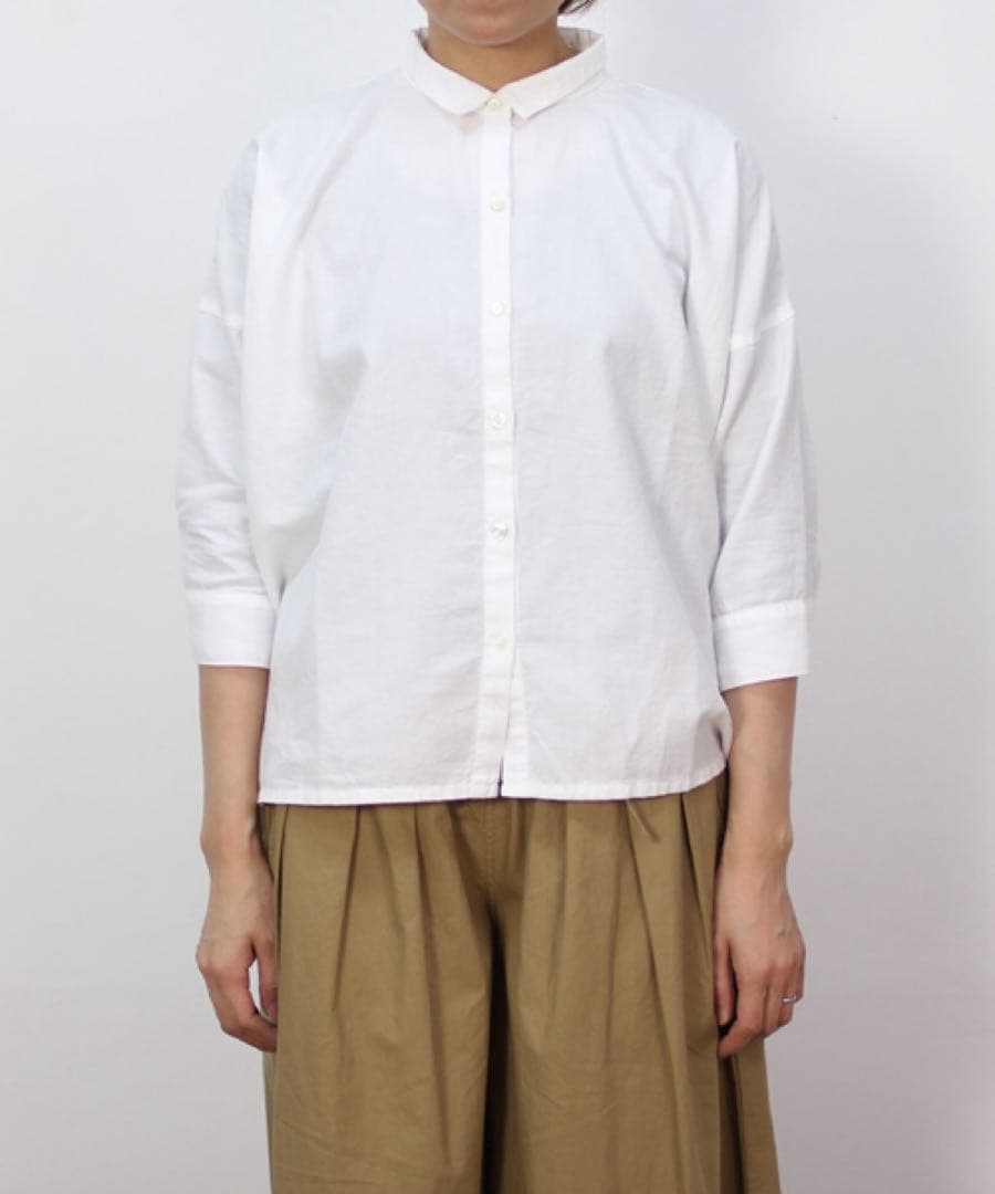 【美品】evam eva コットンタックブラウス　日本製　ゆったり