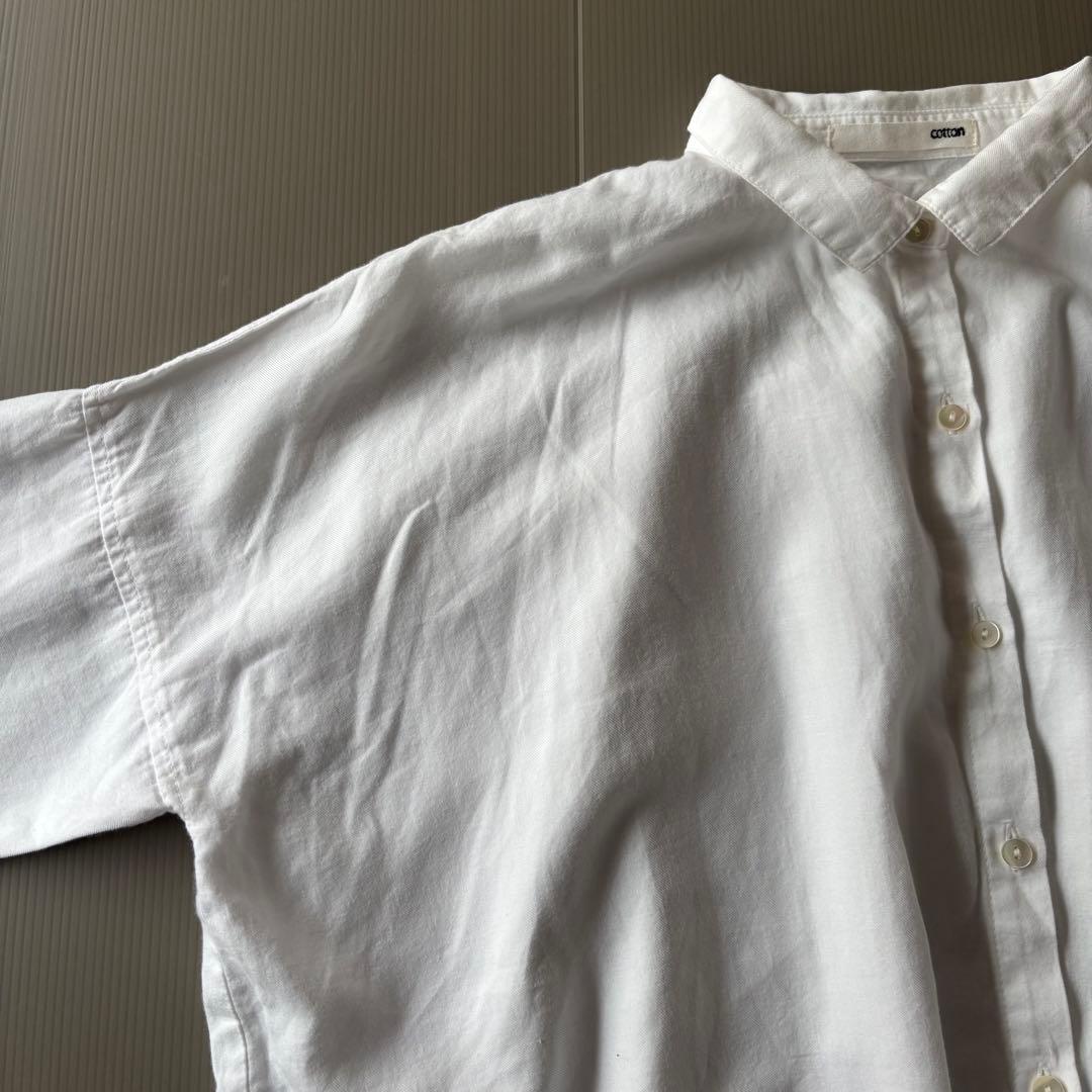 【美品】evam eva コットンタックブラウス　日本製　ゆったり