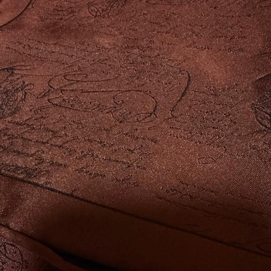 ベルルッティ BERLUTI シルク ハンカチ ブラウン フォーマル 極美品