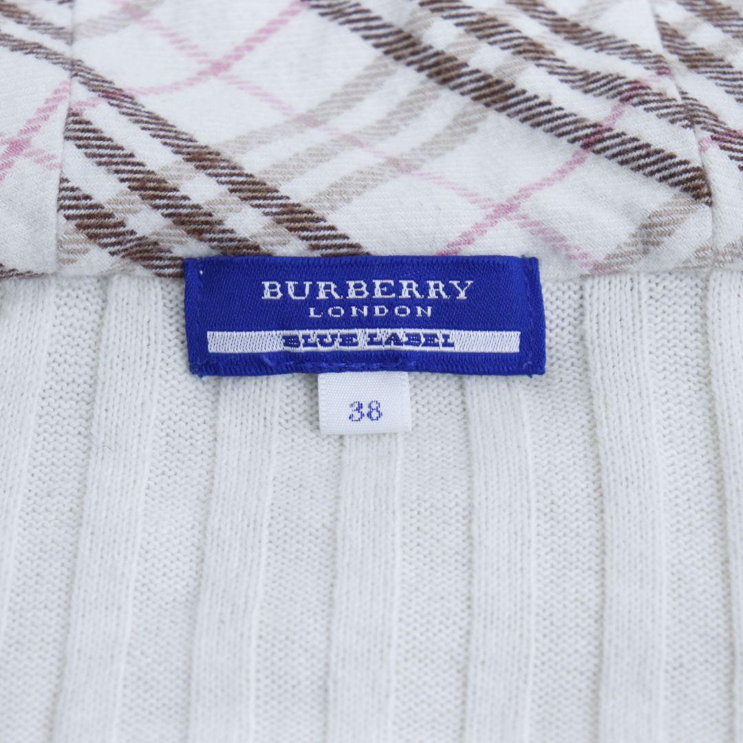 難あり　BURBERRY BLUE LABEL リブニット　ジップパーカー　38
