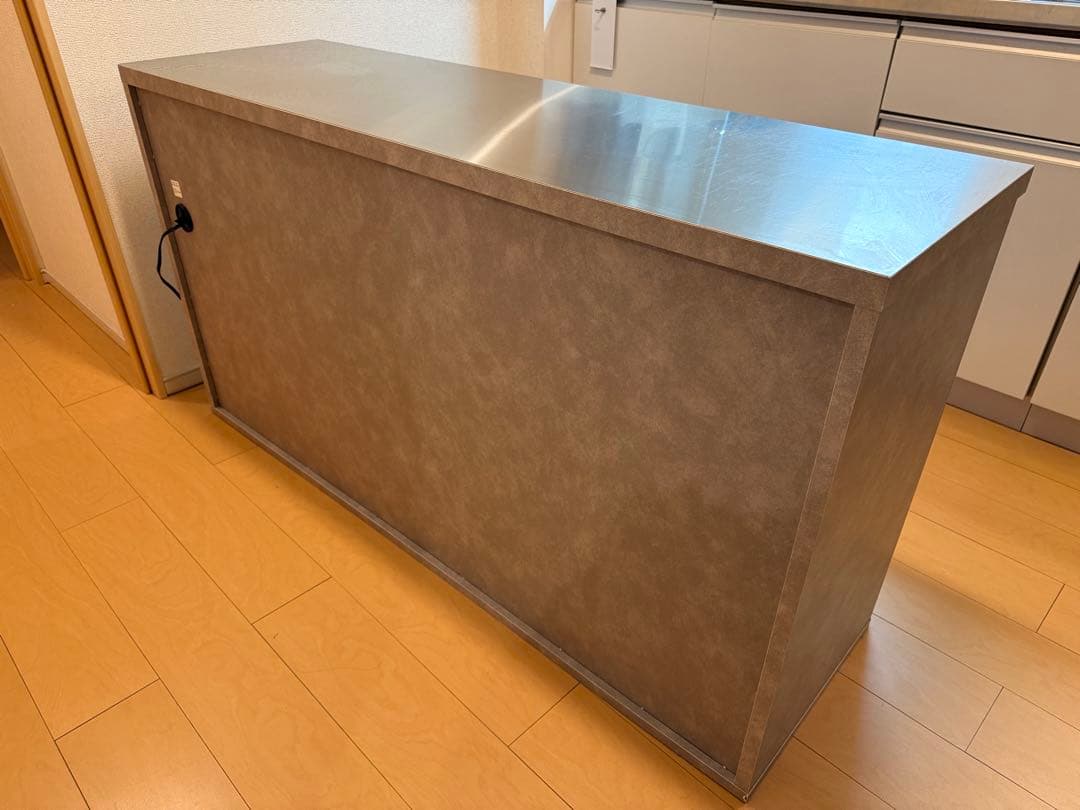 大川家具 キッチンボード 幅140 ステンレス天板 ロータイプ