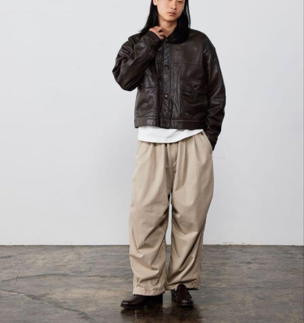 BEAMS ワイドショートフィット シープレザー ジャケット