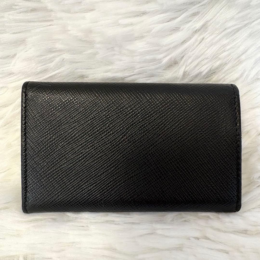 PRADA 良品✨プラダ サフィアーノレザー リボン 6連キーケース 黒 箱付き