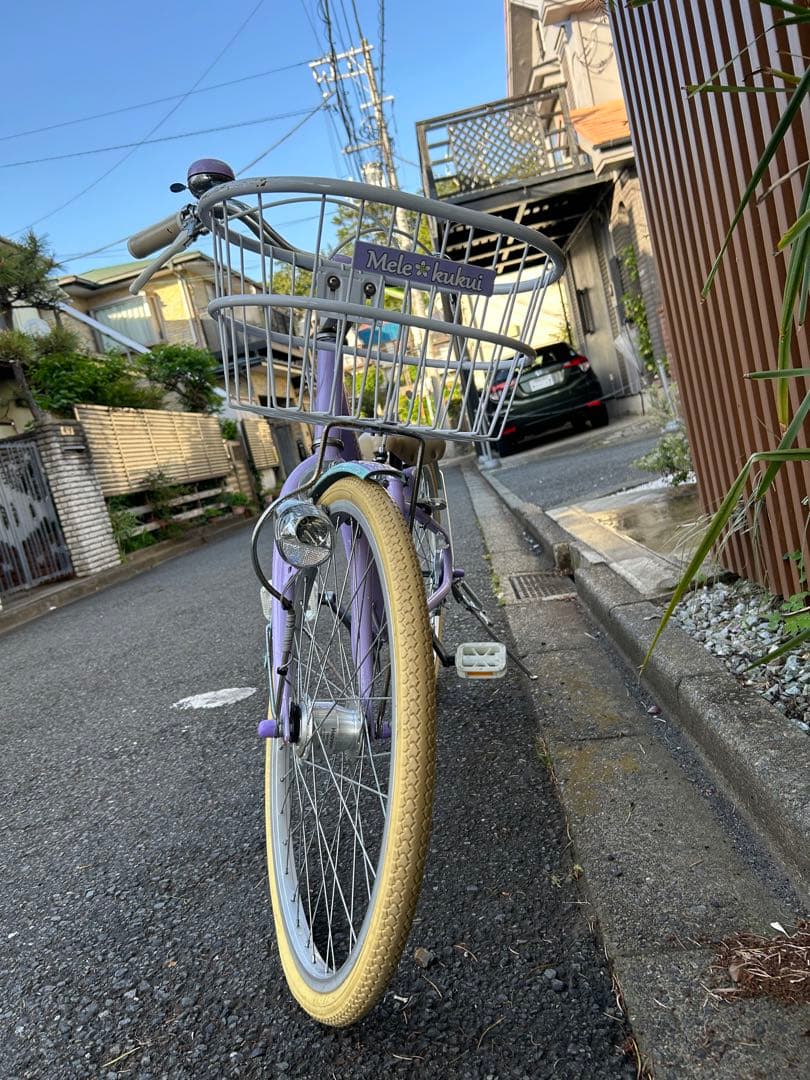 自転車　22インチ　　女の子　ラベンダー