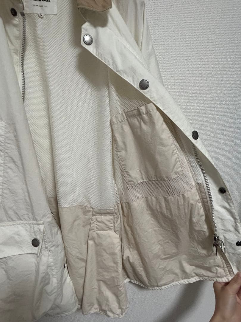 Barbour Lサイズビデイルホワイトジャケット