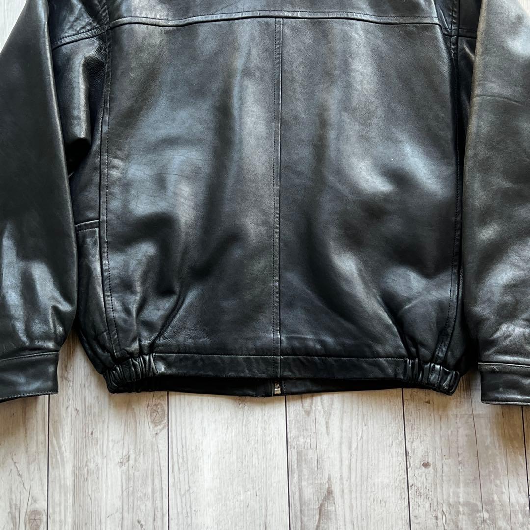 80s- NAUTICA A2 レザージャケット　XL 短丈　海外ストリート