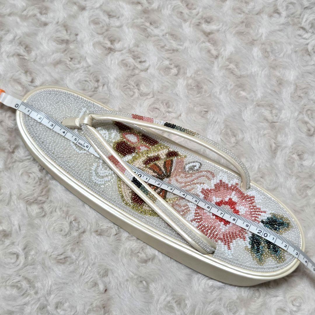 和装ビーズバッグと草履のセット　レトロ