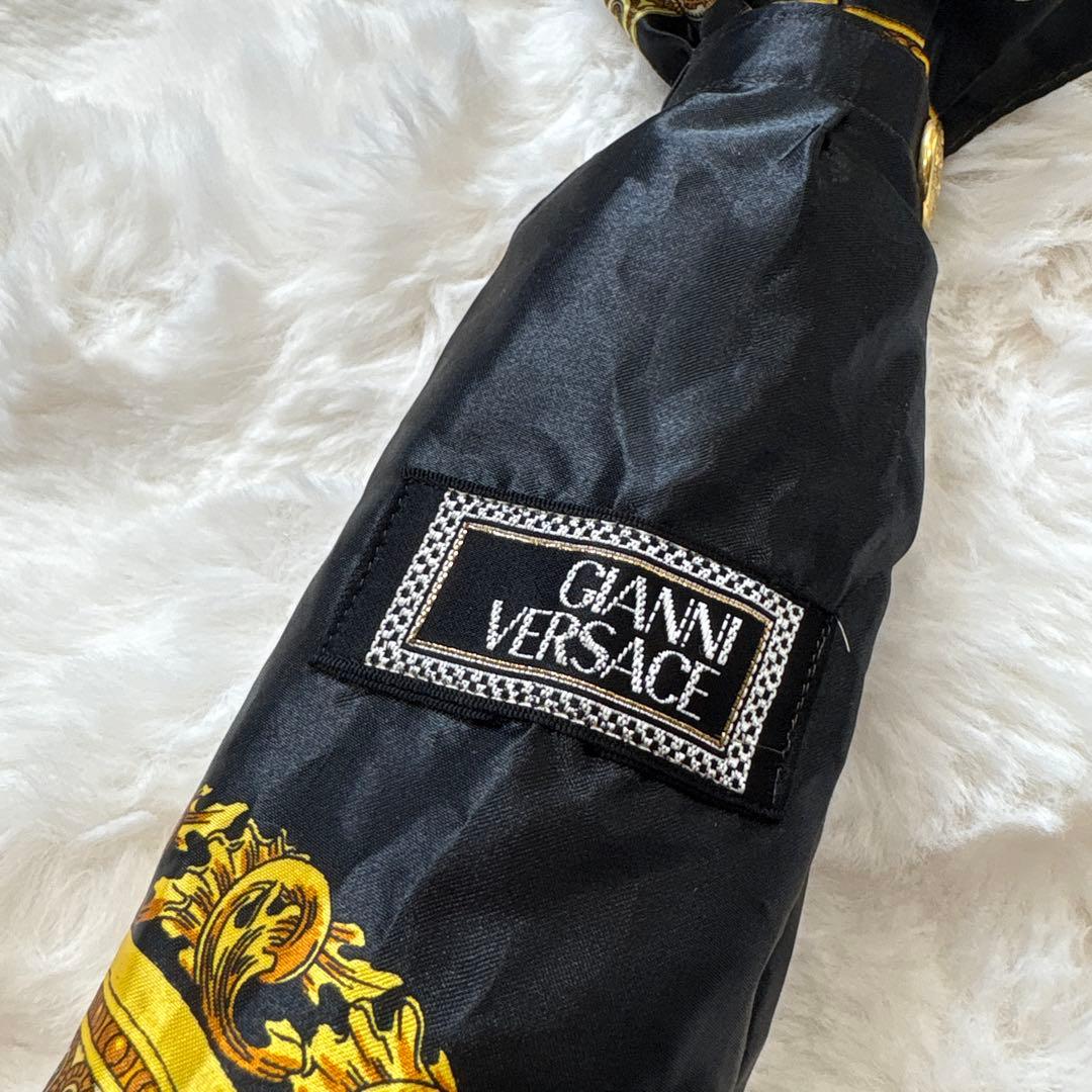 GIANNI VERSACH ヴェルサーチ ゴールド×ブラック豹柄 折りたたみ傘