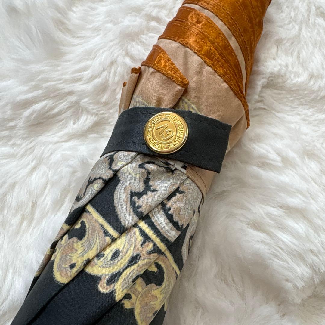 GIANNI VERSACH ヴェルサーチ ゴールド×ブラック豹柄 折りたたみ傘