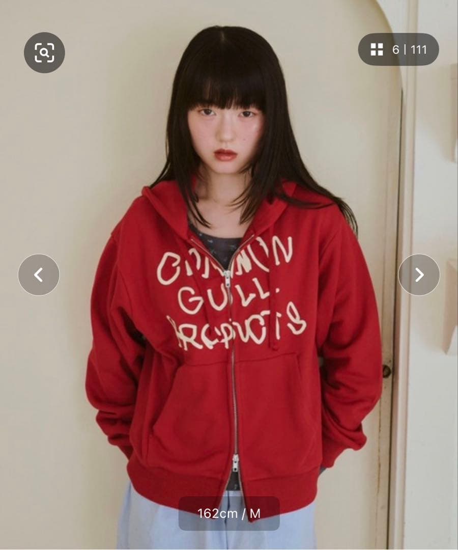 common gull products ダブルジップパーカーレッドMサイズ