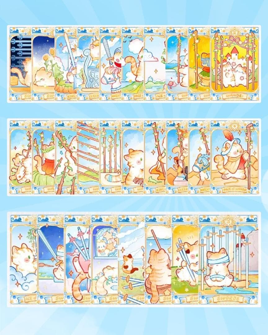 【正規品タロットカード】ゆめかわいい✨猫のポリーの不思議な世界のデッキ／通常版