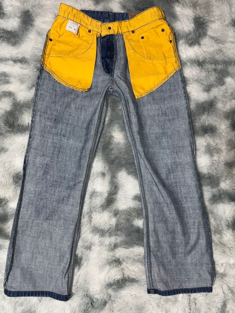 D&G デニムパンツ 30 アーカイブ 牛スカル刺繍 Y2K フレア