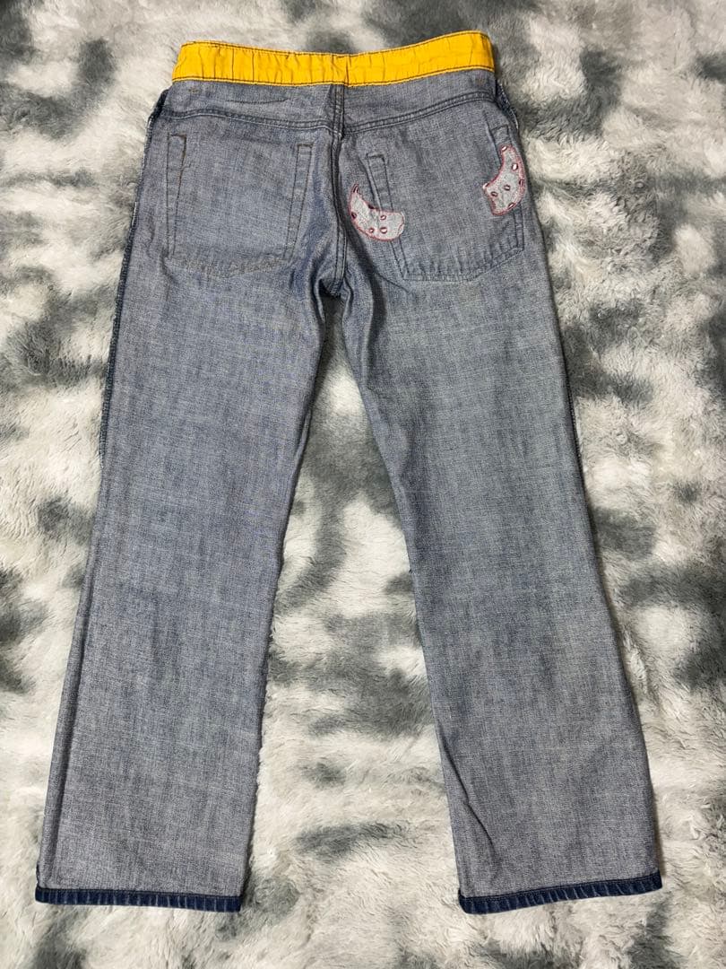 D&G デニムパンツ 30 アーカイブ 牛スカル刺繍 Y2K フレア