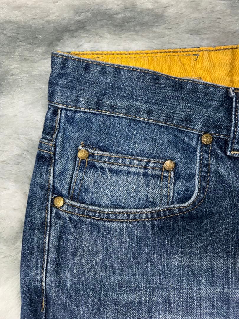 D&G デニムパンツ 30 アーカイブ 牛スカル刺繍 Y2K フレア