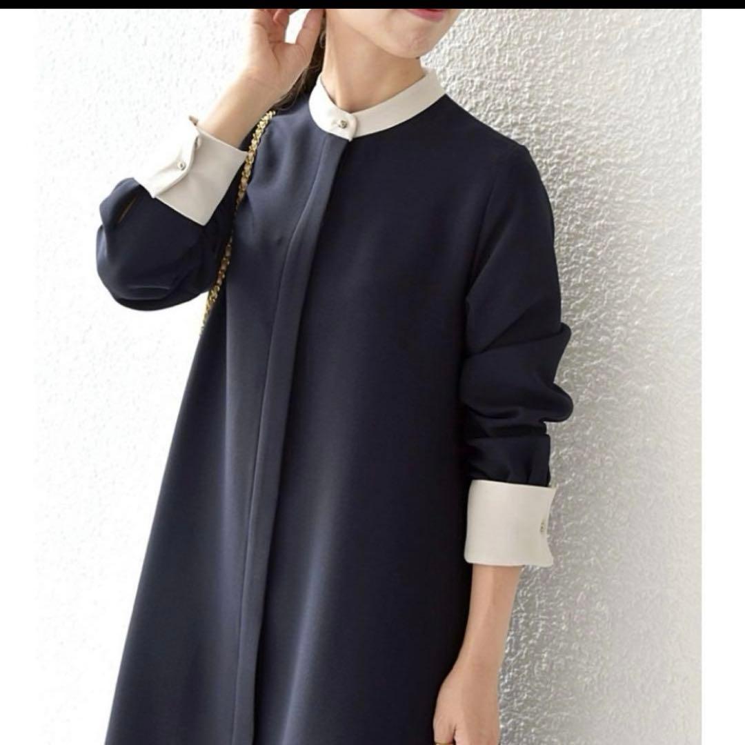 美品✨NAVY BLUE SHIPS anyネイビーAラインロングワンピース