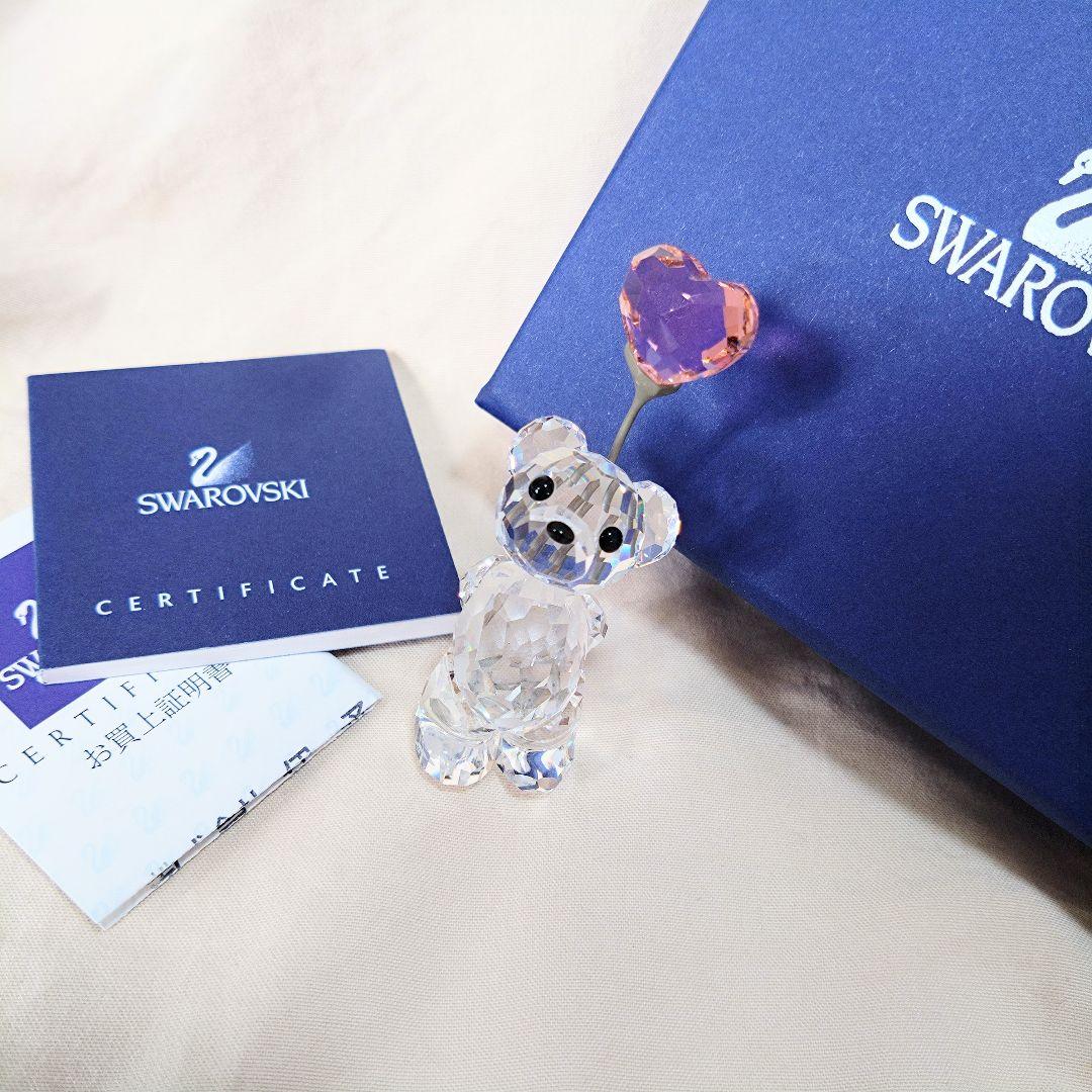 Swarovski テディベアとハートのバルーン くま