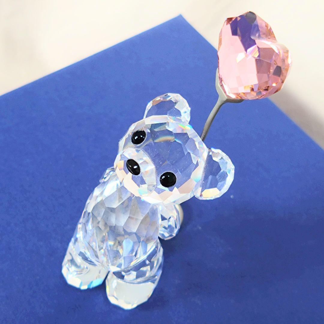 Swarovski テディベアとハートのバルーン くま