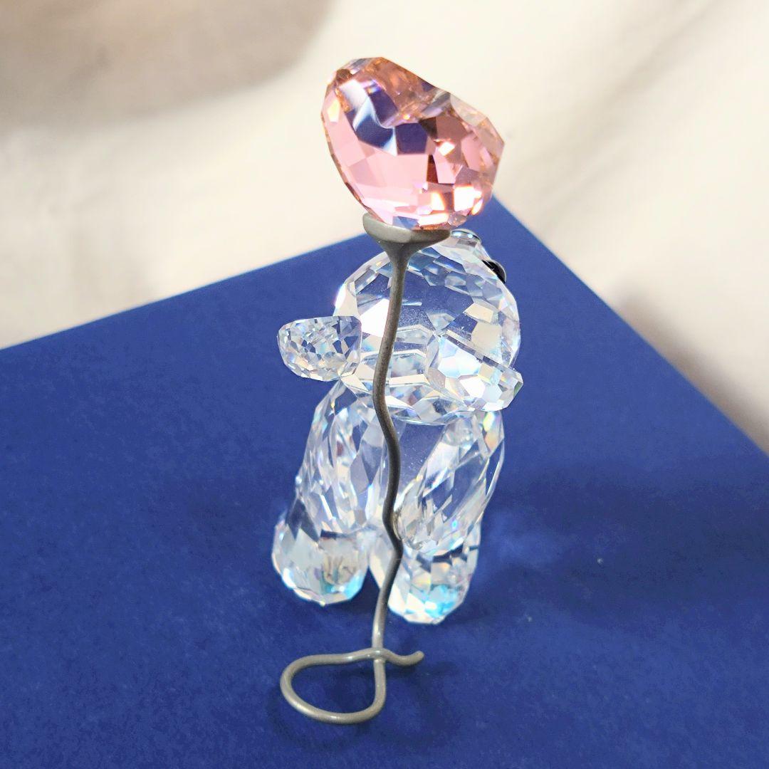 Swarovski テディベアとハートのバルーン くま