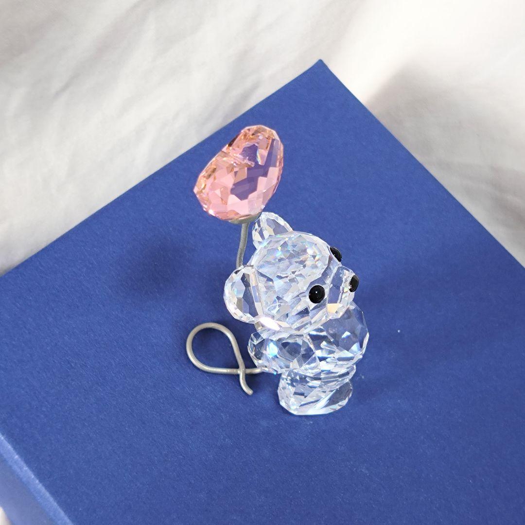 Swarovski テディベアとハートのバルーン くま
