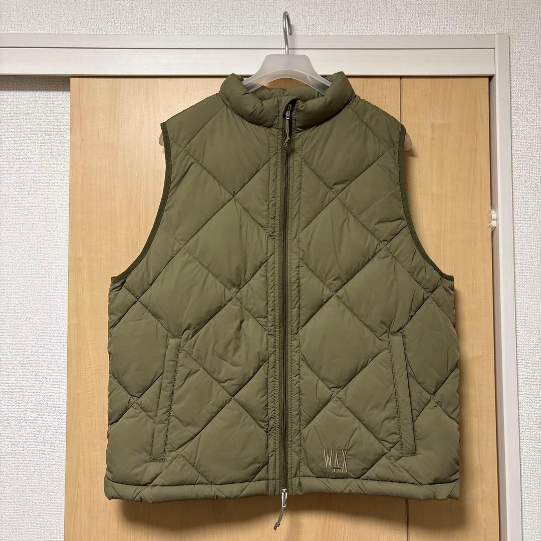 WAX カーキ ダウンベスト Lサイズ