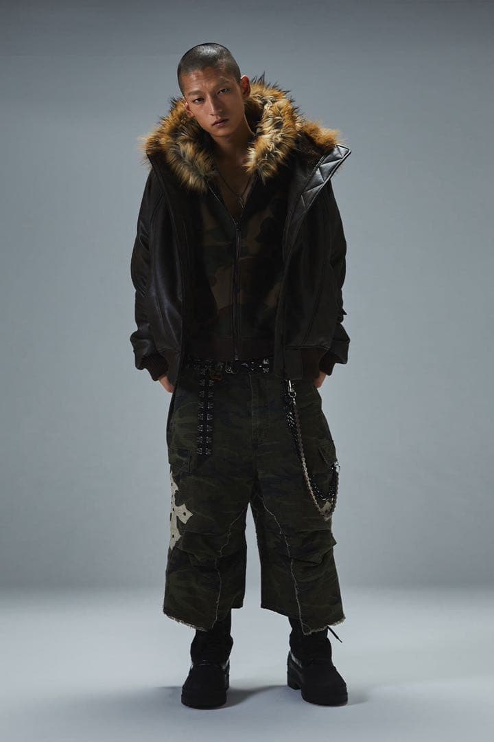 ファーレザージャケットn2b rick supplier cozy racer